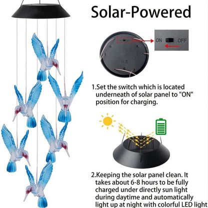 🔥2026 New Model🔥 -🦋✨ Enhance Your GardenCreative Bird Design Solar Wind Chimes