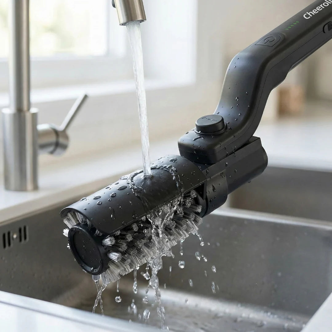Cheeroll®BBQ Grill Cleaner — As Seen on TV! — Cordless, Rechargeable Grill Cleaning Tool, Featuring a 350 RPM Stainless Steel Roller and LED Light