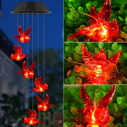 🔥2026 New Model🔥-🐦Solar Cardinal Bird Bell Lights, Outdoor Garden Decor