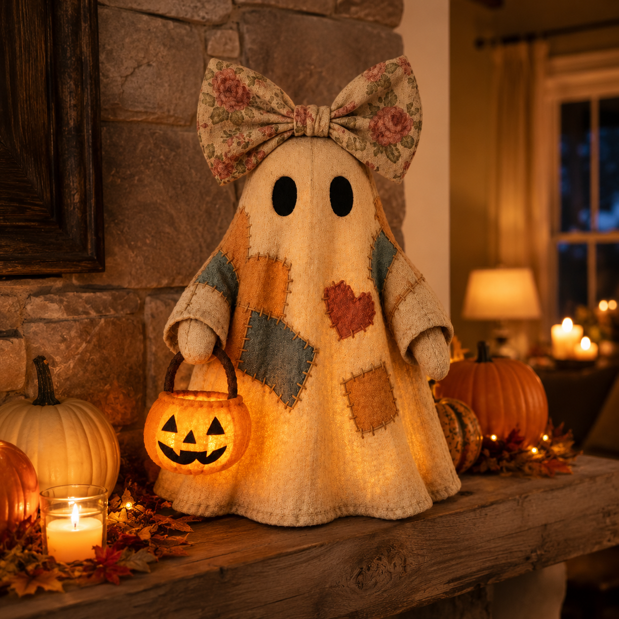 👻LAST DAY 60% OFF👻Lighted Vintage Patchwork Ghost🎃