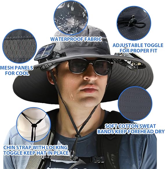 🔥HOT SALE NOW 60% OFF🔥Solar Cooling Sun Hat – Portable Fan Cap