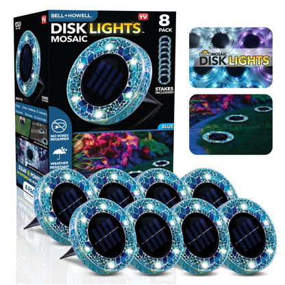 ⏰LAST DAY SALE: 🔥🌞 Solar Stained Glass Mosaic Disk Lights – Wireless Waterproof Outdoor LED Pathway Lights for Gardens, Patios, Walkways & Yard Décor