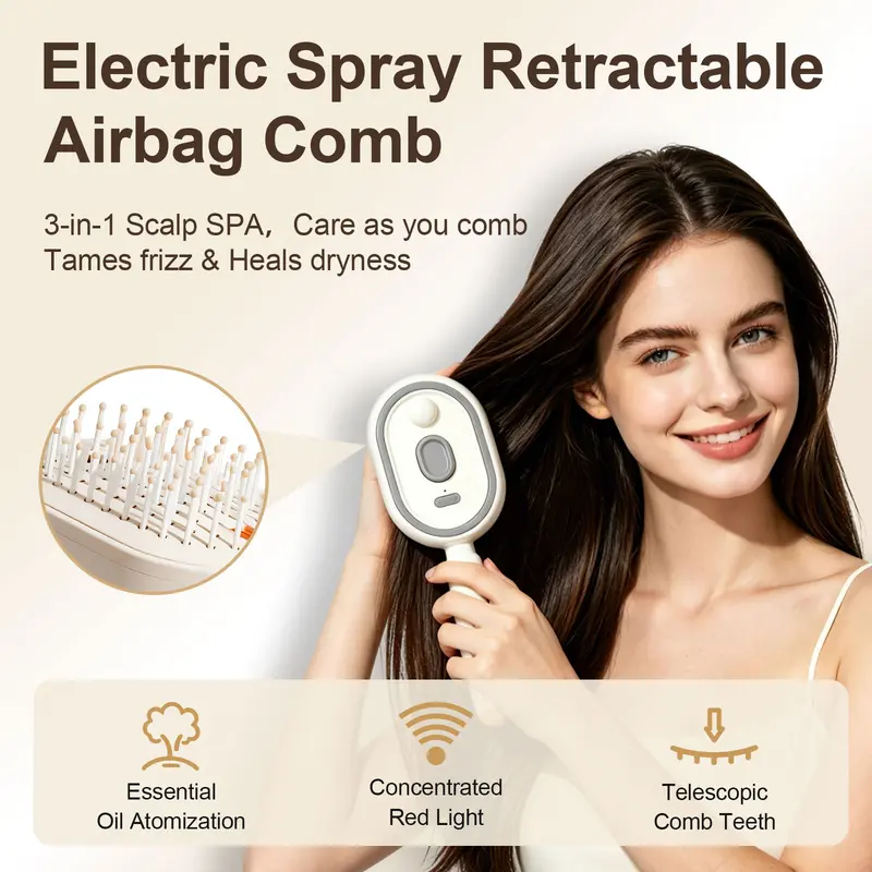 ⏰LAST DAY SALE: 🔥Electric Spray Air Cushion Massage Comb