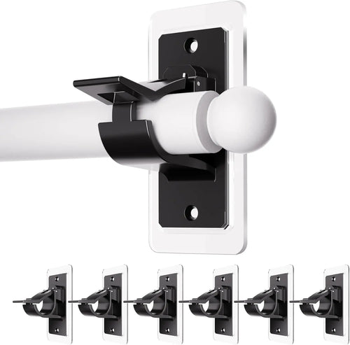 🏠6-Pack Self-Adhesive Curtain Rod Brackets