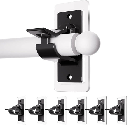 🏠6-Pack Self-Adhesive Curtain Rod Brackets