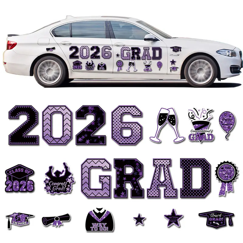 🔥Last Day 60% OFF -20 Pcs Graduation Magnets 2026 Cruise Door Car Magnets Congrats Grad Cap Magnetic Decorations for Refrigerator Garage Cruise Door Party Stickers