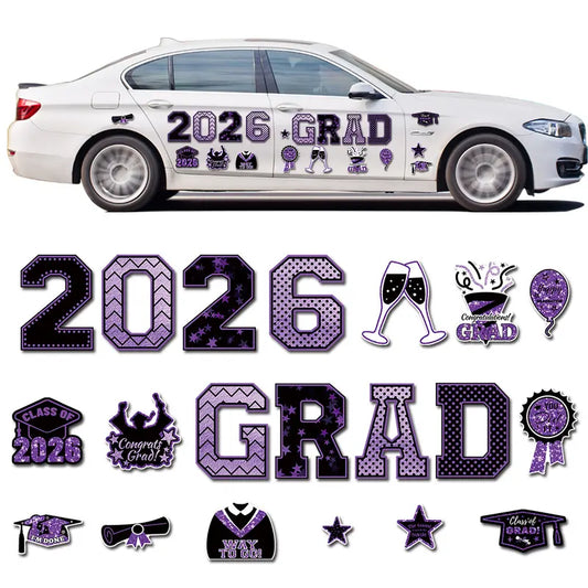 🔥Last Day 60% OFF -20 Pcs Graduation Magnets 2026 Cruise Door Car Magnets Congrats Grad Cap Magnetic Decorations for Refrigerator Garage Cruise Door Party Stickers