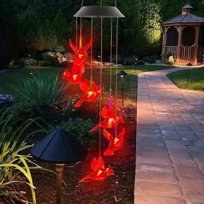 🔥2026 New Model🔥-🐦Solar Cardinal Bird Bell Lights, Outdoor Garden Decor