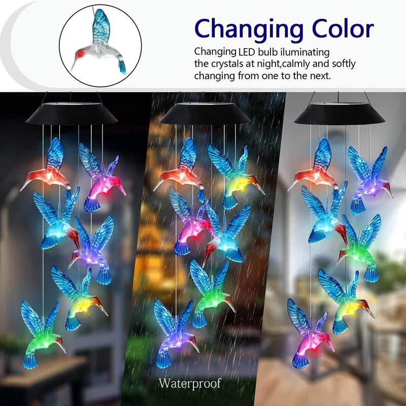 🔥2026 New Model🔥 -🦋✨ Enhance Your GardenCreative Bird Design Solar Wind Chimes