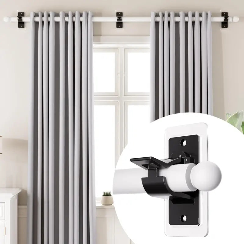 🏠6-Pack Self-Adhesive Curtain Rod Brackets