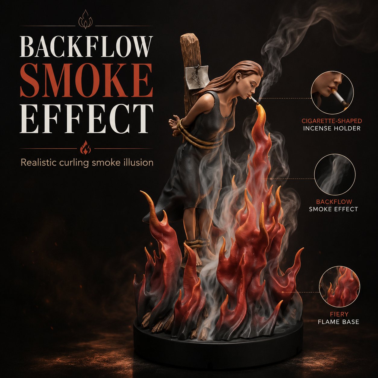🧙‍♀️Witch Burn Sculpture Backflow Incense Burner | Gothic Art Incense Holder