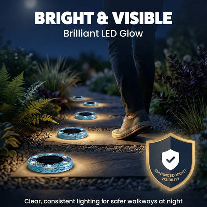 ⏰LAST DAY SALE: 🔥🌞 Solar Stained Glass Mosaic Disk Lights – Wireless Waterproof Outdoor LED Pathway Lights for Gardens, Patios, Walkways & Yard Décor