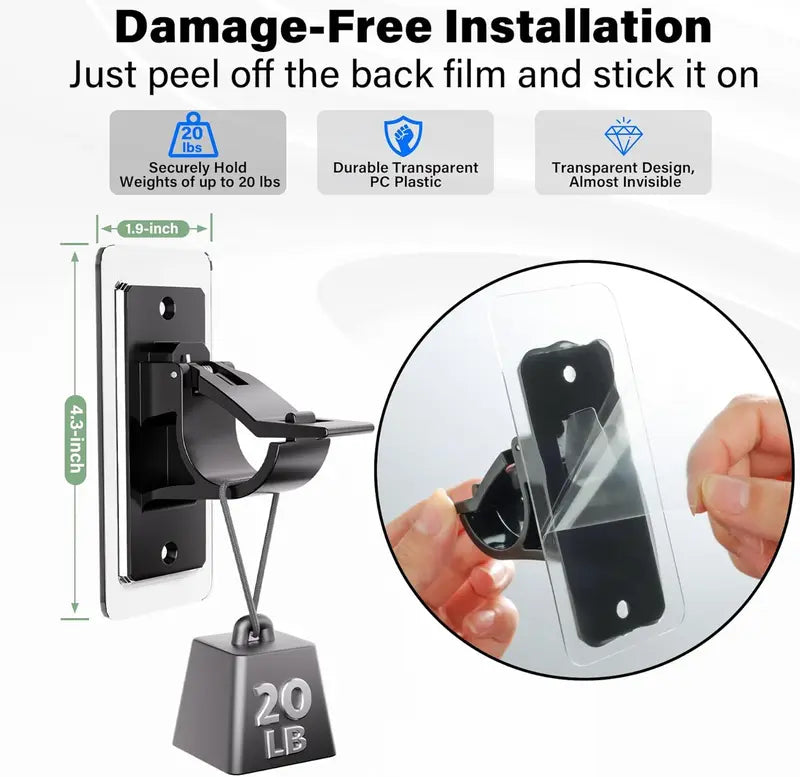 🏠6-Pack Self-Adhesive Curtain Rod Brackets