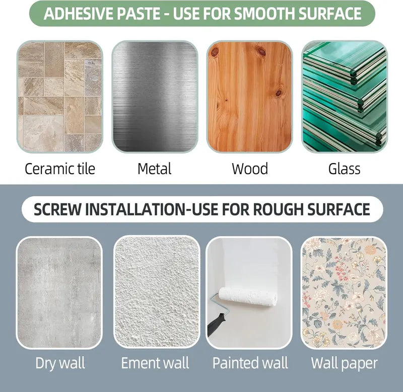 🏠6-Pack Self-Adhesive Curtain Rod Brackets