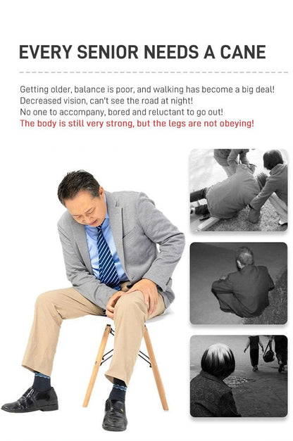 Tired of Walking Fatigue & No Place to Rest? This 2-in-1 Cane-Stool Lets Seniors Walk & Sit Anytime, Anywhere!
