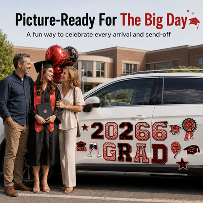 🔥Last Day 60% OFF -20 Pcs Graduation Magnets 2026 Cruise Door Car Magnets Congrats Grad Cap Magnetic Decorations for Refrigerator Garage Cruise Door Party Stickers
