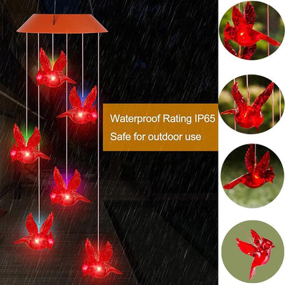 🔥2026 New Model🔥-🐦Solar Cardinal Bird Bell Lights, Outdoor Garden Decor