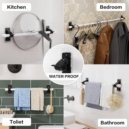 🏠6-Pack Self-Adhesive Curtain Rod Brackets