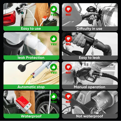⛽Automatic Fuel Transfer Pump with Auto-Stop, 51" Long Hose, Battery or USB-C Powered Portable Gas Pump for Gasoline, Diesel, Oil & Water