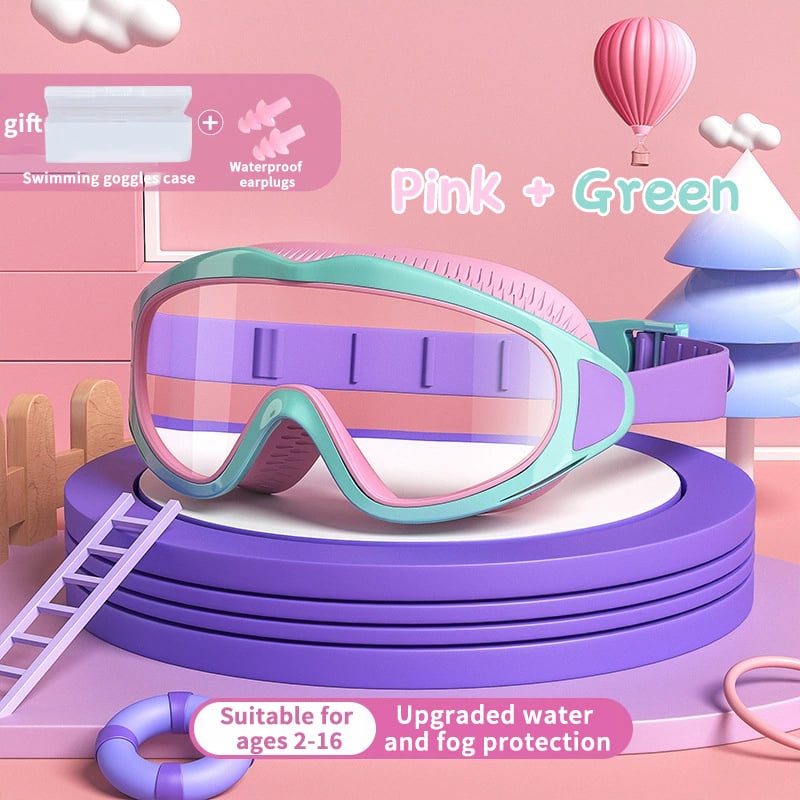 HD children's large frame waterproof and anti-fog swimming goggles