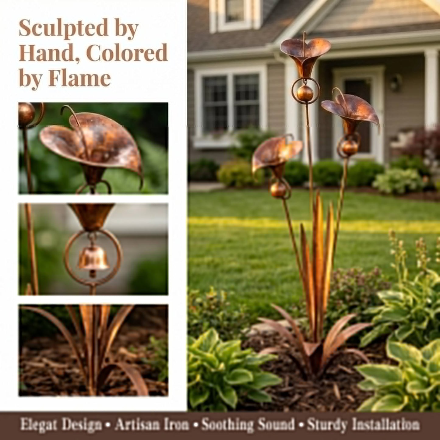 🔥2026 New Model-🔥 – A PeaceCopper Calla Lily Garden Chime Setful Touch for Flower Lovers 🌿🔔