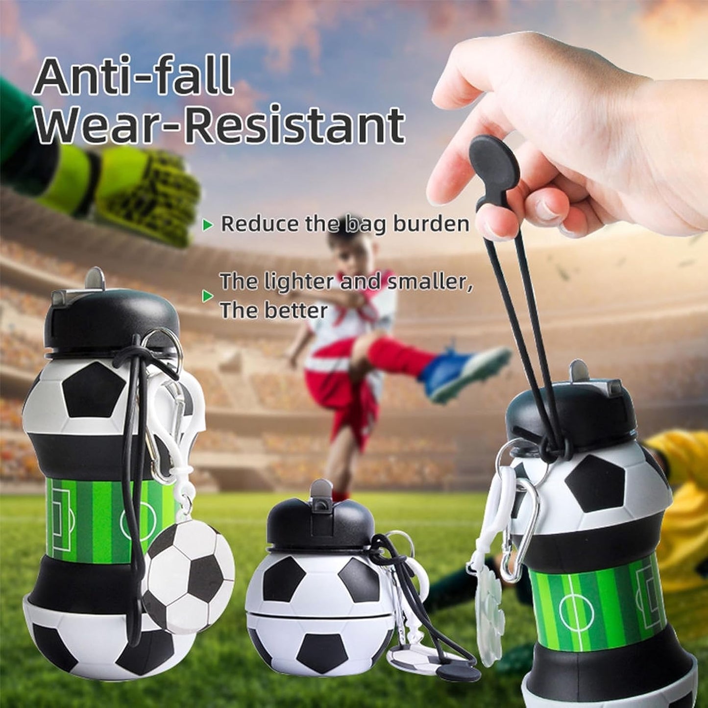 ⚽BPA-Free Football Foldable Cup, Perfect Summer Outdoor Must-Have✨
