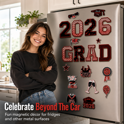 🔥Last Day 60% OFF -20 Pcs Graduation Magnets 2026 Cruise Door Car Magnets Congrats Grad Cap Magnetic Decorations for Refrigerator Garage Cruise Door Party Stickers