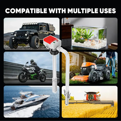 ⛽Automatic Fuel Transfer Pump with Auto-Stop, 51" Long Hose, Battery or USB-C Powered Portable Gas Pump for Gasoline, Diesel, Oil & Water