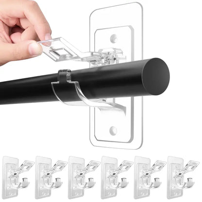 🏠6-Pack Self-Adhesive Curtain Rod Brackets