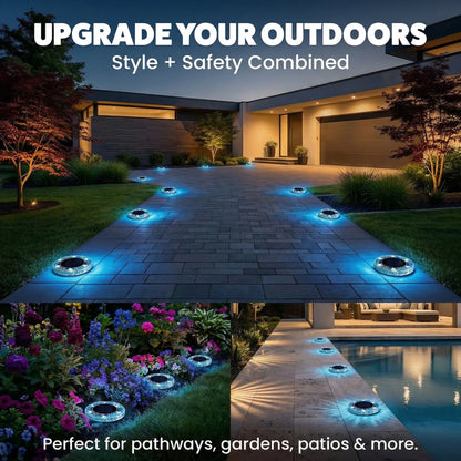 ⏰LAST DAY SALE: 🔥🌞 Solar Stained Glass Mosaic Disk Lights – Wireless Waterproof Outdoor LED Pathway Lights for Gardens, Patios, Walkways & Yard Décor