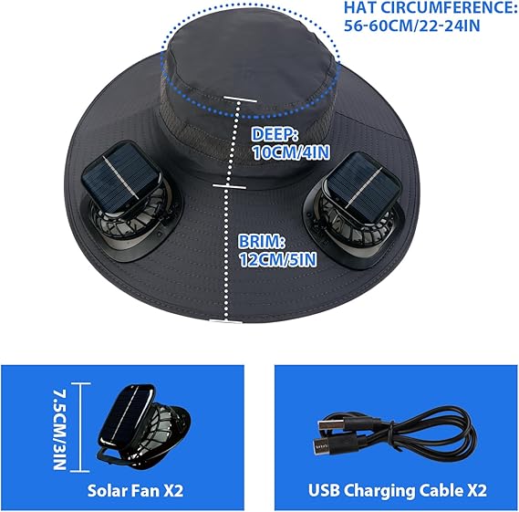 🔥HOT SALE NOW 60% OFF🔥Solar Cooling Sun Hat – Portable Fan Cap