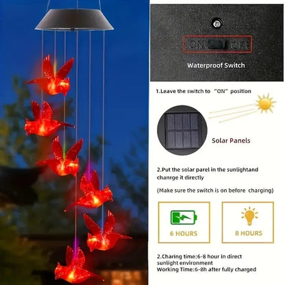 🔥2026 New Model🔥-🐦Solar Cardinal Bird Bell Lights, Outdoor Garden Decor