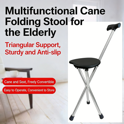 Tired of Walking Fatigue & No Place to Rest? This 2-in-1 Cane-Stool Lets Seniors Walk & Sit Anytime, Anywhere!