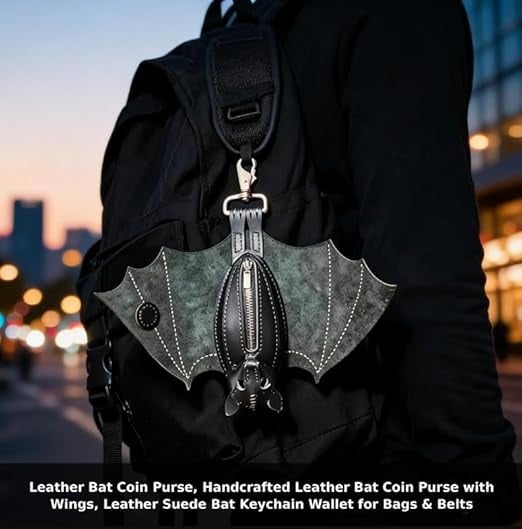 🔥2026 New Model🔥-Gothic Design Leather Bat Coin Purse🦇