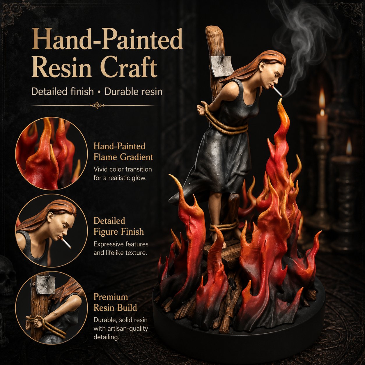 🧙‍♀️Witch Burn Sculpture Backflow Incense Burner | Gothic Art Incense Holder