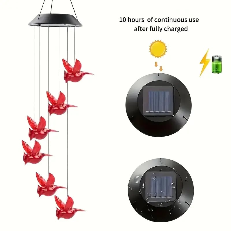 🔥2026 New Model🔥-🐦Solar Cardinal Bird Bell Lights, Outdoor Garden Decor