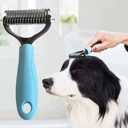 ⏰LAST DAY SALE: 🔥Pet Grooming Brush-Double Sided Hurtless Shedding and Dematting Undercoat Rake Comb for Dogs and Cats, No More Nasty Shedding or Flying Hair
