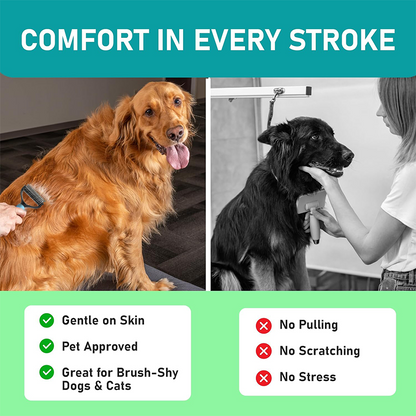 ⏰LAST DAY SALE: 🔥Pet Grooming Brush-Double Sided Hurtless Shedding and Dematting Undercoat Rake Comb for Dogs and Cats, No More Nasty Shedding or Flying Hair