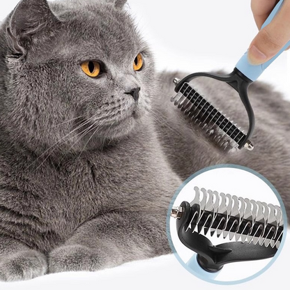 ⏰LAST DAY SALE: 🔥Pet Grooming Brush-Double Sided Hurtless Shedding and Dematting Undercoat Rake Comb for Dogs and Cats, No More Nasty Shedding or Flying Hair