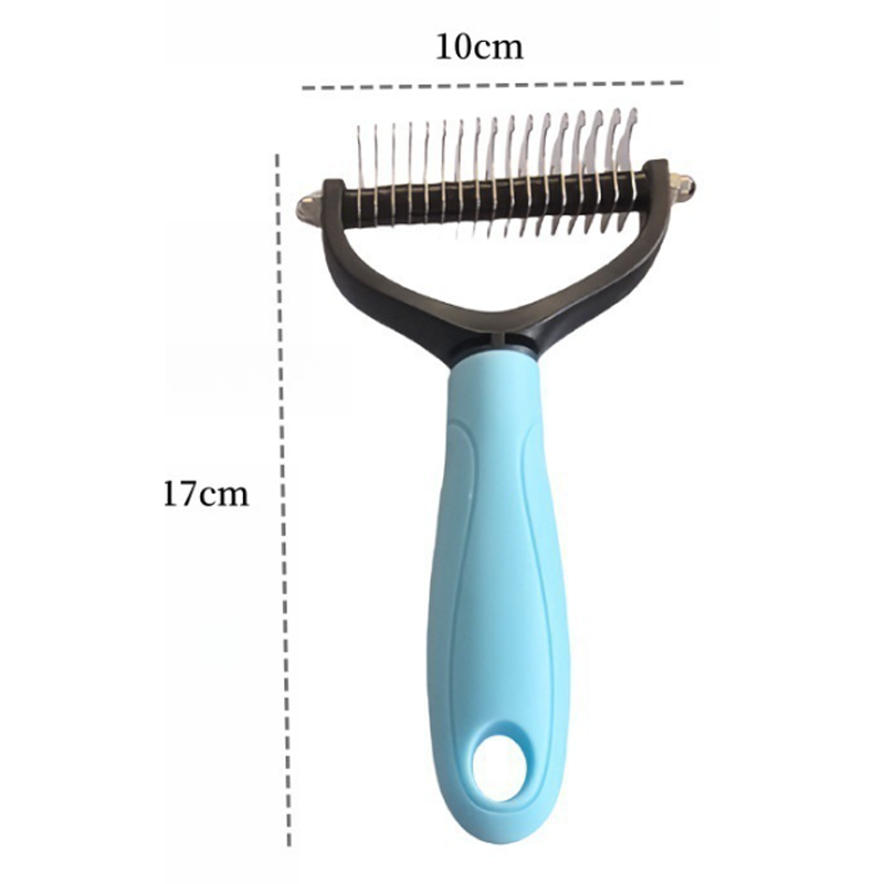 ⏰LAST DAY SALE: 🔥Pet Grooming Brush-Double Sided Hurtless Shedding and Dematting Undercoat Rake Comb for Dogs and Cats, No More Nasty Shedding or Flying Hair
