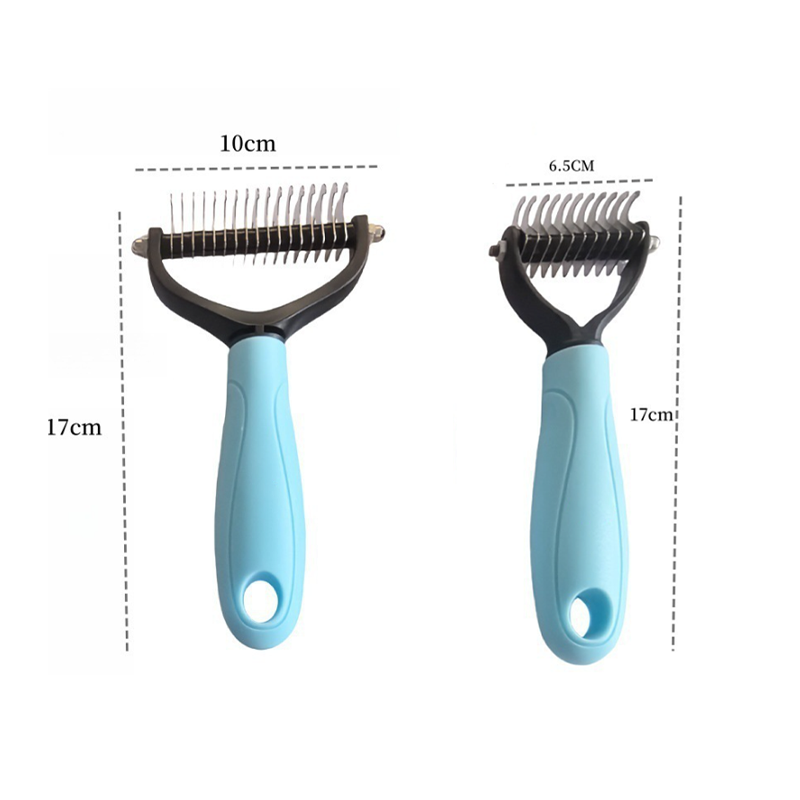⏰LAST DAY SALE: 🔥Pet Grooming Brush-Double Sided Hurtless Shedding and Dematting Undercoat Rake Comb for Dogs and Cats, No More Nasty Shedding or Flying Hair