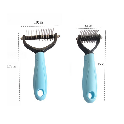 ⏰LAST DAY SALE: 🔥Pet Grooming Brush-Double Sided Hurtless Shedding and Dematting Undercoat Rake Comb for Dogs and Cats, No More Nasty Shedding or Flying Hair