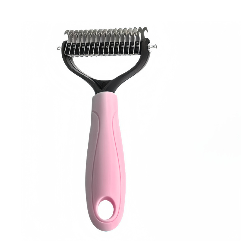 ⏰LAST DAY SALE: 🔥Pet Grooming Brush-Double Sided Hurtless Shedding and Dematting Undercoat Rake Comb for Dogs and Cats, No More Nasty Shedding or Flying Hair