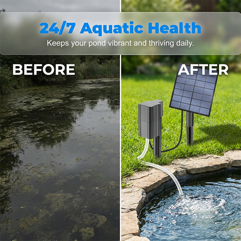 ⚡ 50% OFF NOW! ✨Solar Pond Aerator with Air Pump💧🐟